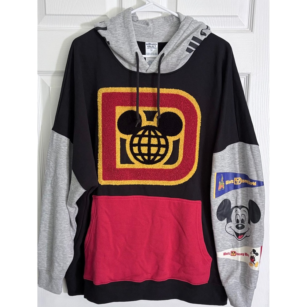 Disney Vault Collection Hoodie Large Black Colorblock 50th Anniversary Mickey